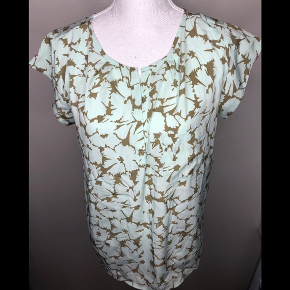 GAP Tops - Gap Mint Green Floral Blouse